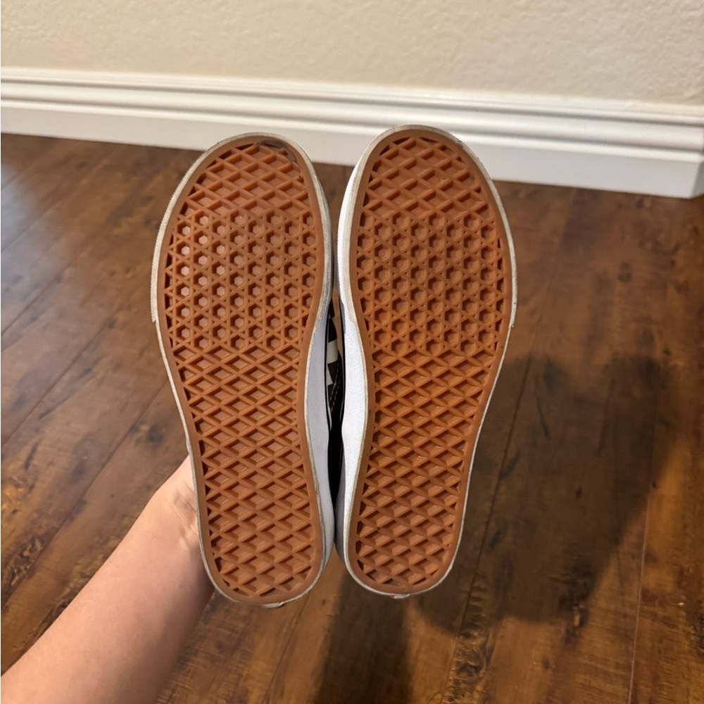Vans Brown and Cream Checkered Slip-On Sneakers - Picture 2 of 2